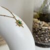 Golden Aura Green Sun Necklace