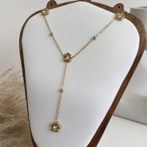 Golden Petal Sparkle Necklace