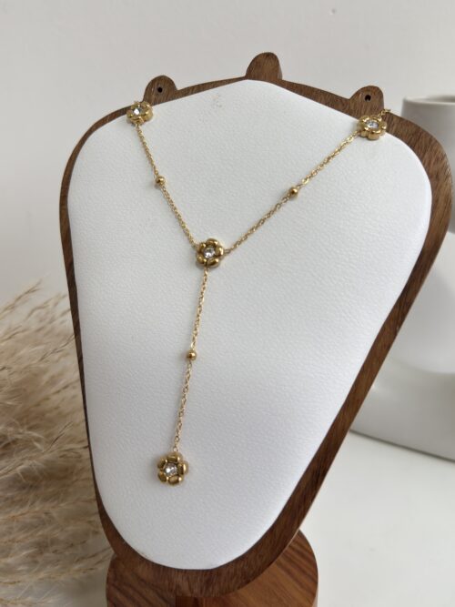 Golden Petal Sparkle Necklace