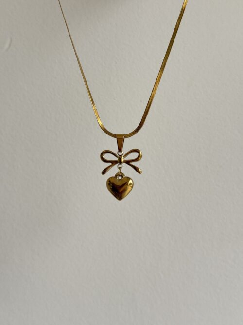 Warm Bow Heart Necklace