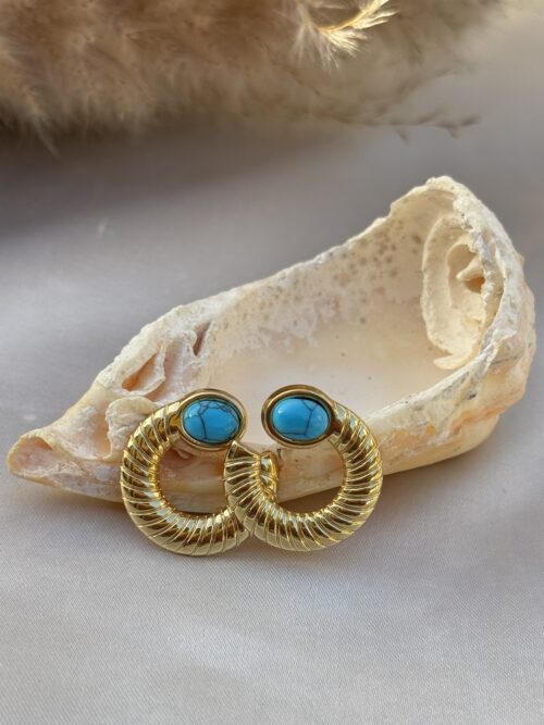 Turquoise Chunky Hoops