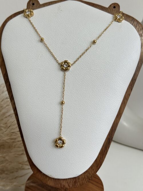 Golden Petal Sparkle Necklace