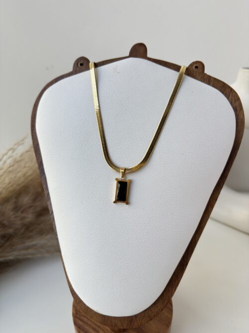 Calm Black Bar Necklace