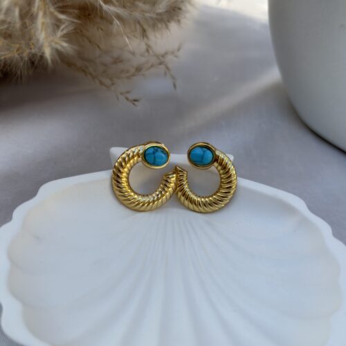 Turquoise Chunky Hoops