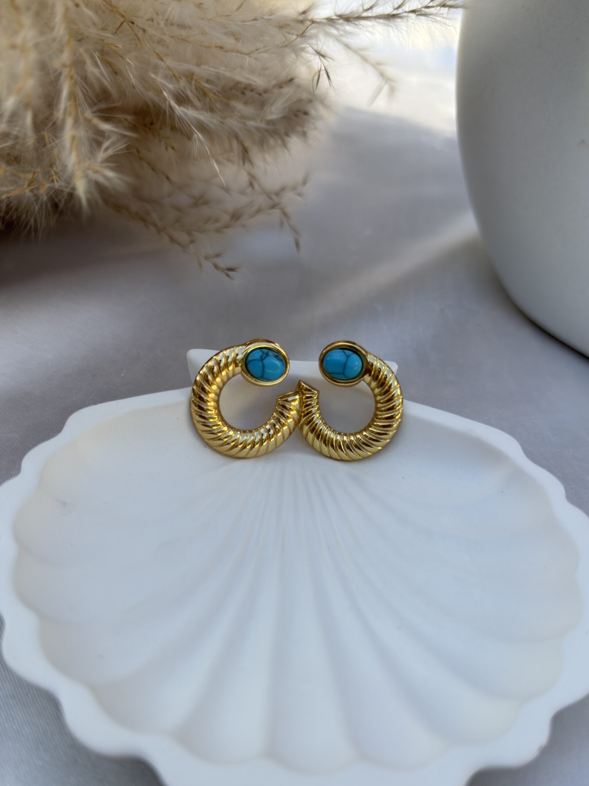 Turquoise Chunky Hoops