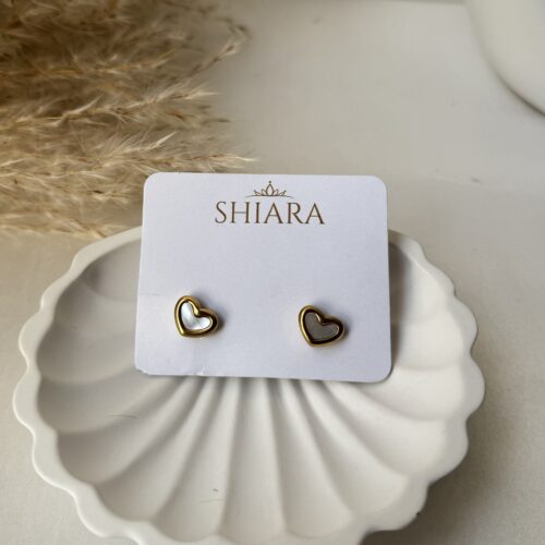 Dainty Gold Heart Stud Earrings
