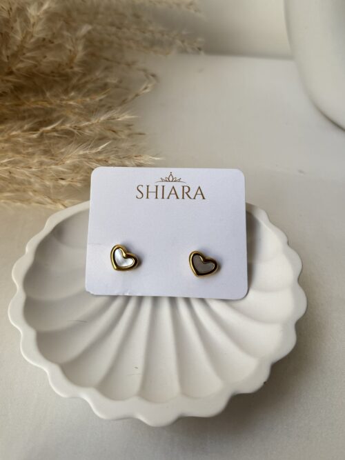 Dainty Gold Heart Stud Earrings
