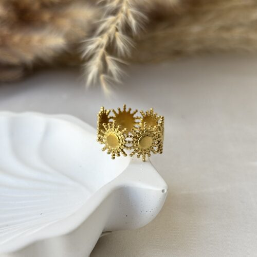 Adjustable Sunflare Crown Ring