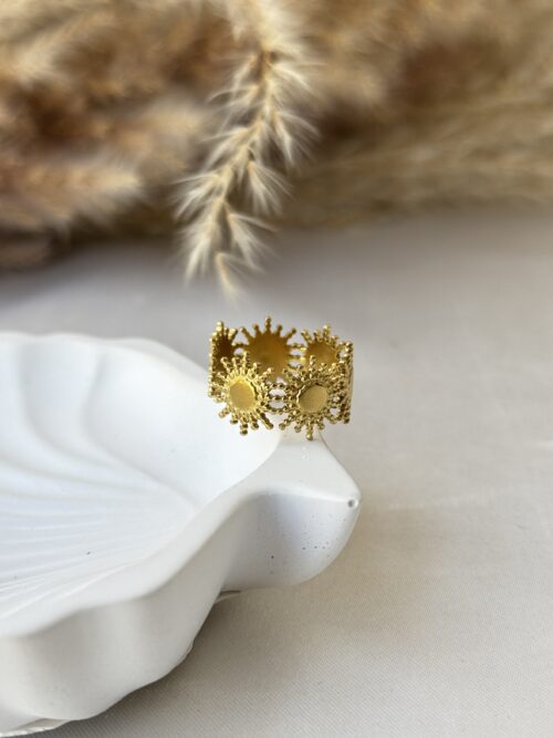 Adjustable Sunflare Crown Ring