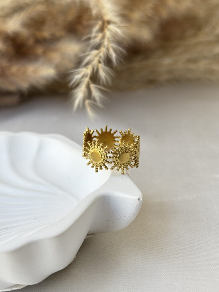 Adjustable Sunflare Crown Ring