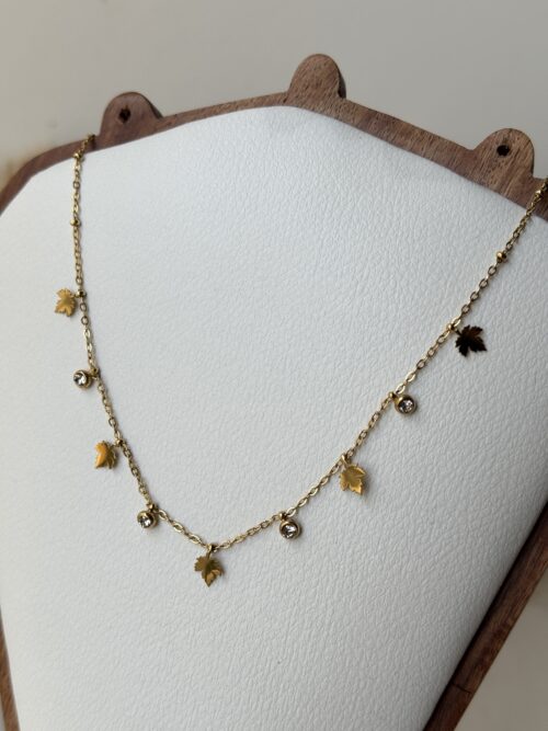 Autumn Spark Leaf Necklace
