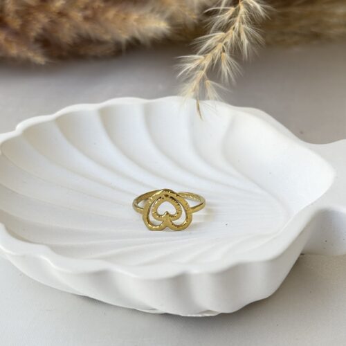 Adjustable Double Heart Ring