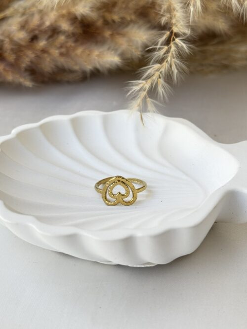 Adjustable Double Heart Ring