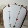 Multicolor Daisy Pearl Cluster Necklace