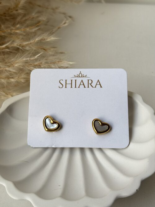 Dainty Gold Heart Stud Earrings