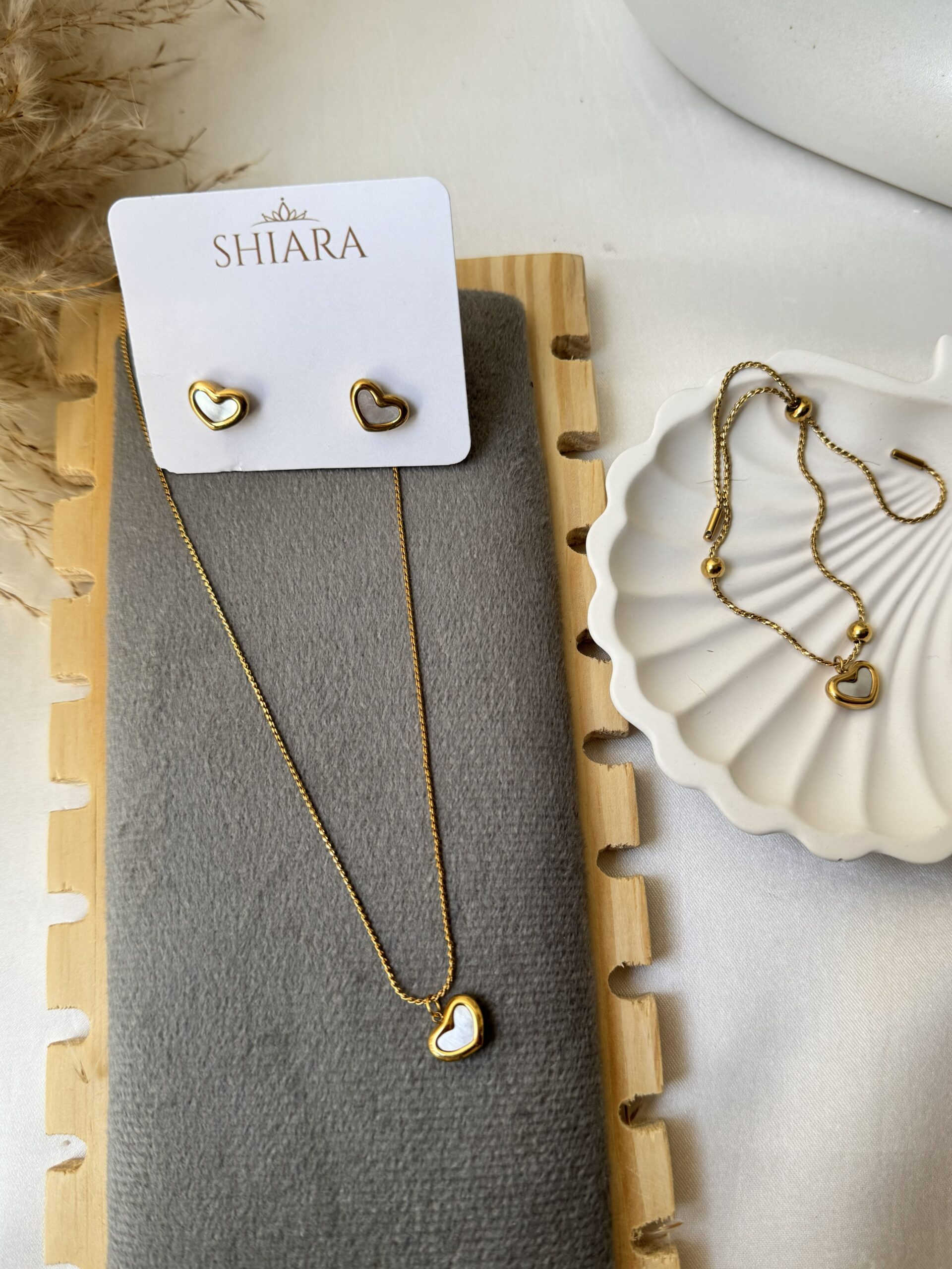 Golden Mini Heart Jewellery Set