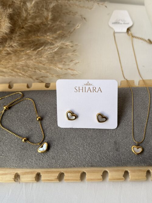 Golden Mini Heart Jewellery Set
