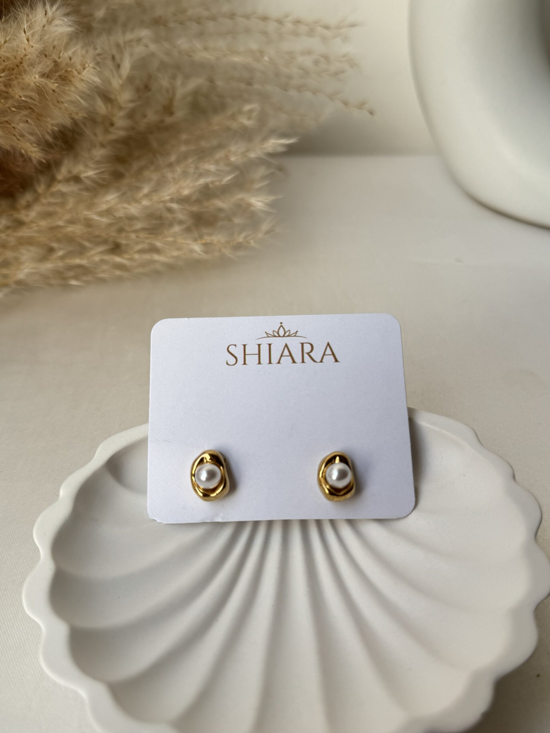 Ivory Pearl Dot Stud Earrings