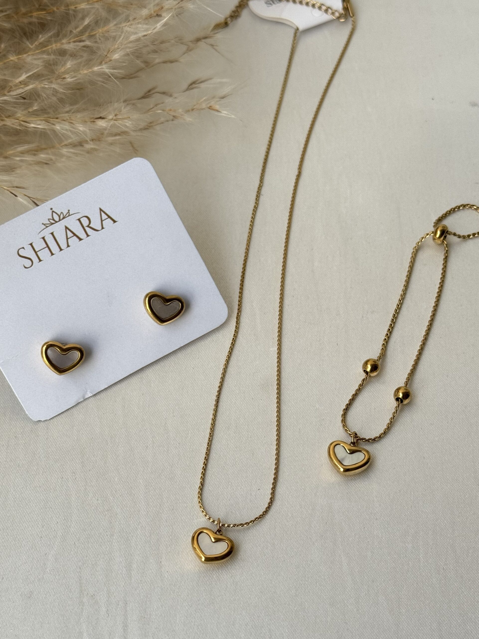 Golden Mini Heart Jewellery Set
