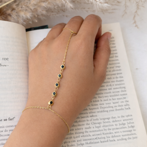 Midnight Green Dots Handchain