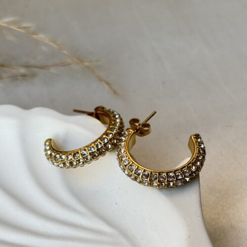MAIN Crystal Studded Hoop Earring