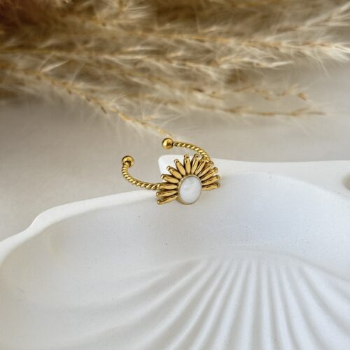 Adjustable Ivory Sun Ring