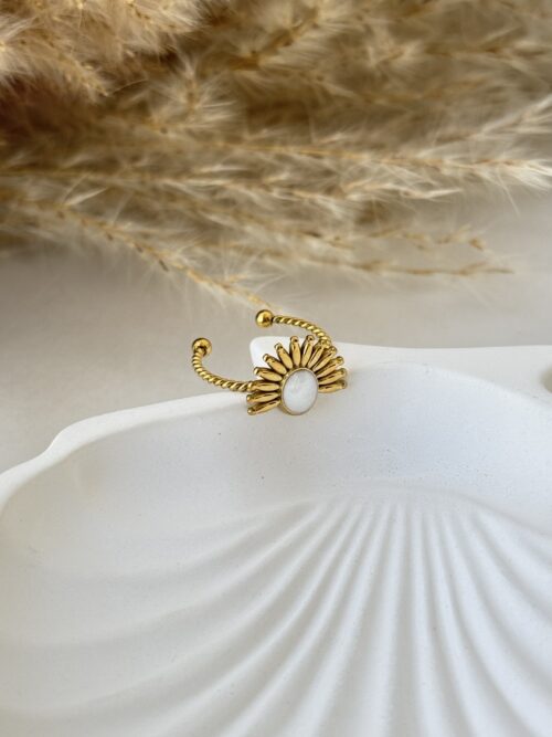 Adjustable Ivory Sun Ring