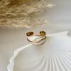 Adjustable Golden Wave Ring