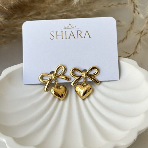 Bow Heart Earrings