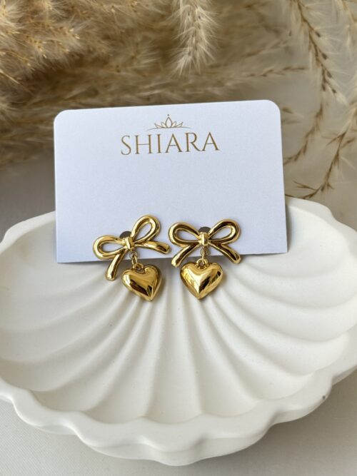 Bow Heart Earrings