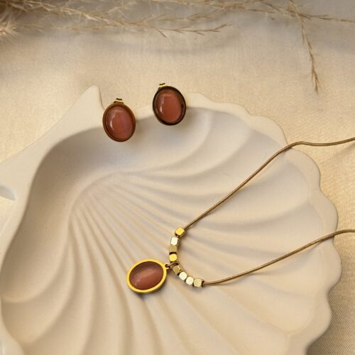 Blush Amber Necklace Jewellery Set