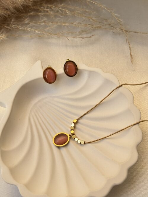 Blush Amber Necklace Jewellery Set