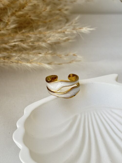Adjustable Golden Wave Ring