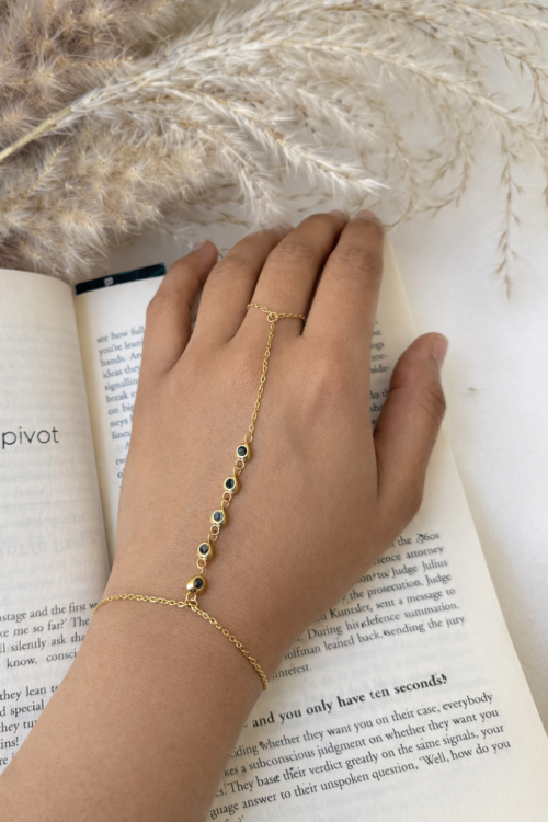 Midnight Green Dots Handchain