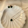 Emerald Heart Necklace Jewellery Set