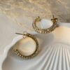 Crystal Studded Hoop Earring
