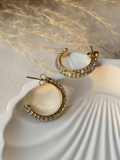 Crystal Studded Hoop Earring