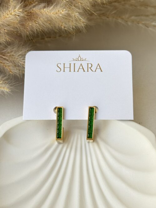 Emerald Angle Earrings
