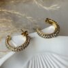 Crystal Studded Hoop Earring