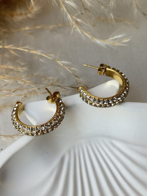 Crystal Studded Hoop Earring