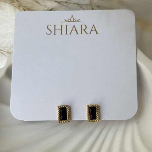Black Stone Stud Earring