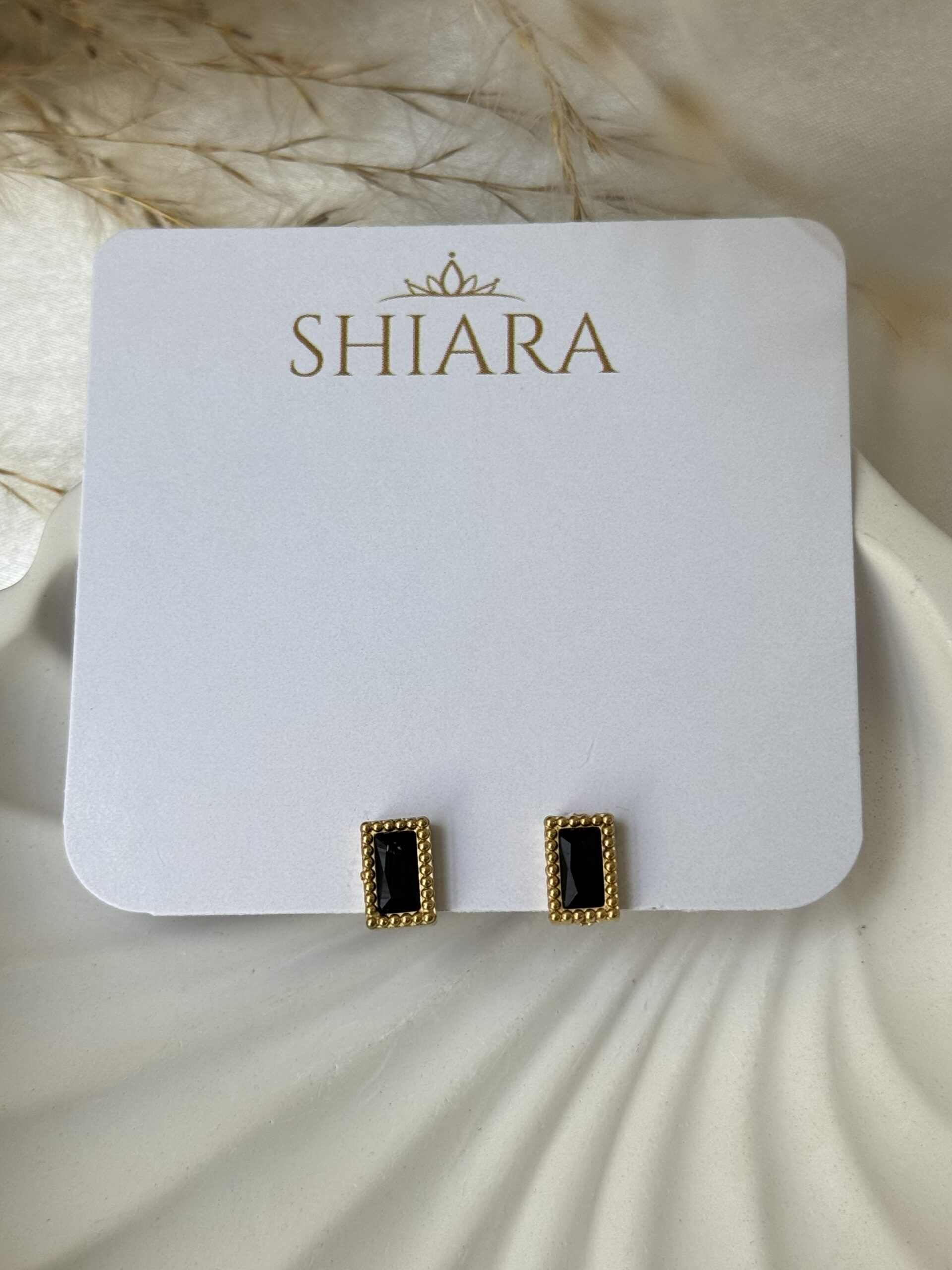 Black Stone Stud Earring