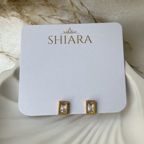 White Stone Stud Earring