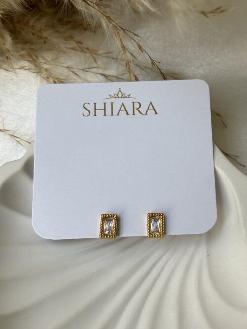 White Stone Stud Earring