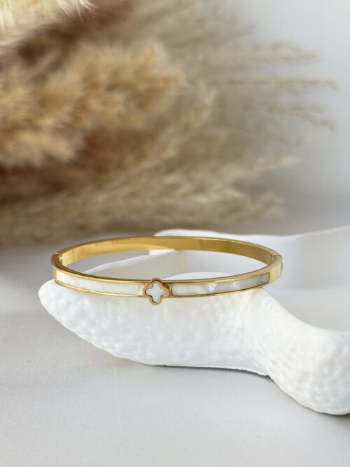 Ivory Clover Bangle