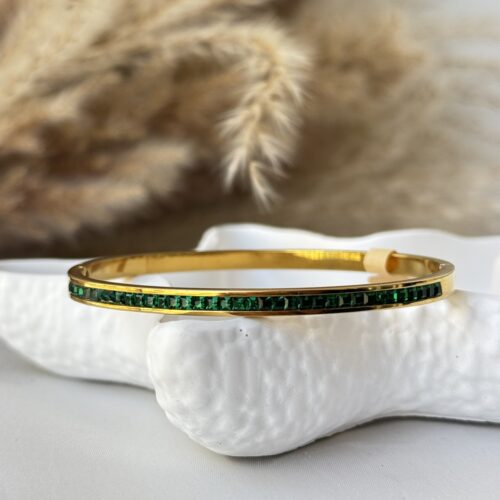 Emerald Line Slim Bangle