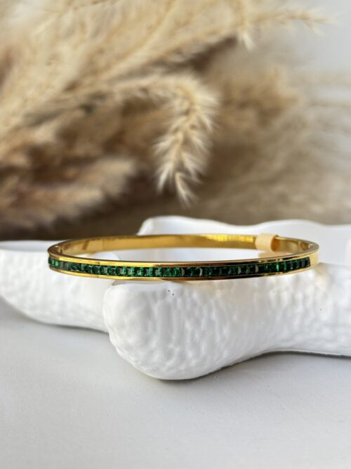 Emerald Line Slim Bangle
