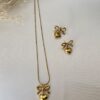 Bow Heart Necklace Combo Set
