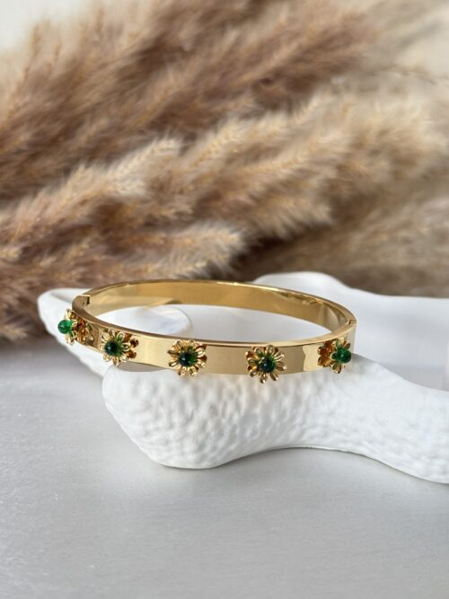 Verde Petal Lock Bangle