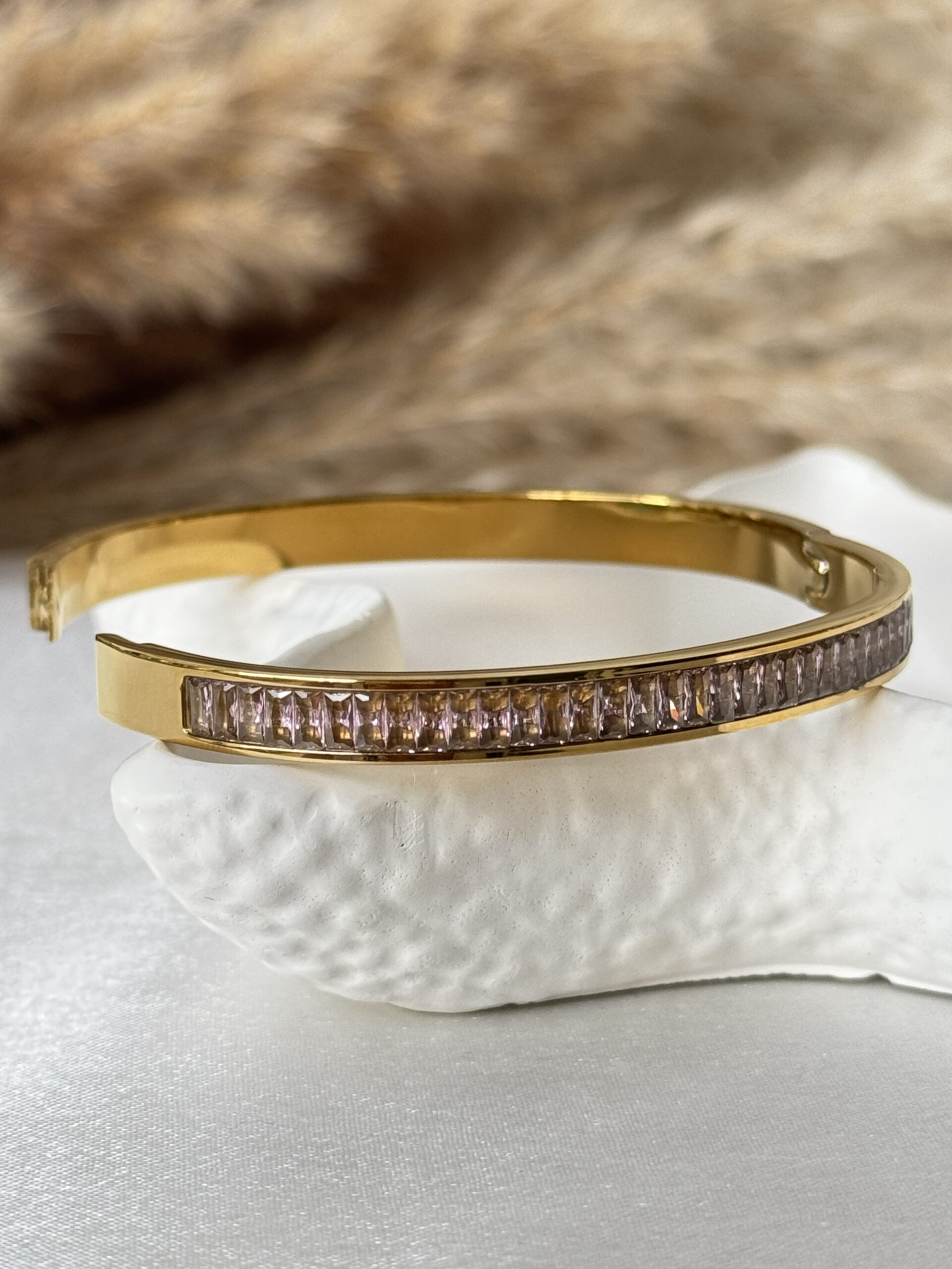 Lilac Ice Lock Bangle